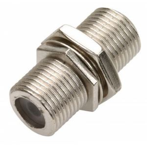 Adaptador jack a jack tipo F para conectores RG59, con tuerca