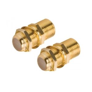 Juego de 2 adaptadors jack a jack tipo F para conectores RG59, recubiertos de oro