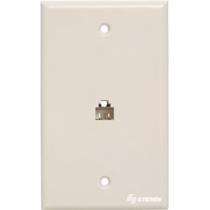 Placa de pared con jack RJ11 de 4 toma corrientes, blanca