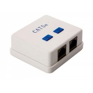 Toma de sobreponer doble RJ45 CAT 5e