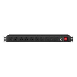 Multitoma de 10 salidas horizontales para rack de 19"