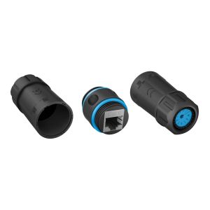 Acoplador (adaptador) largo impermeable CAT 6 blindado, para exterior