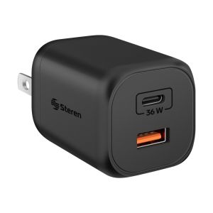 Cargador GaN USB C PD 36 W / USB QC 18 W
