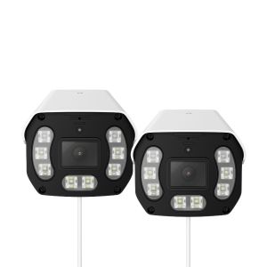 2 cámaras de seguridad Wi-Fi/PoE de 4 Mpx tipo bala fija, para exterior