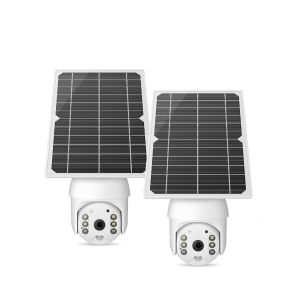 2 cámaras de seguridad 4G 2 Mpx robotizada con panel solar, para exterior