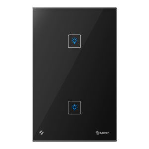 Interruptor Zigbee* touch doble, color negro